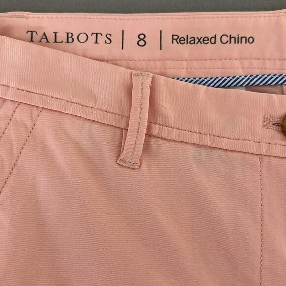 Talbots Relaxed Chino Pants Size 8 Pink Ankle Pants NWOT - Picture 9 of 11